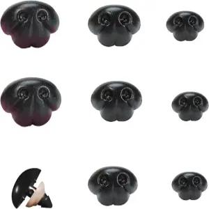 Zhbrchz 130pcs 플라스틱 안전 코 15mm 검은 공예 아미구루미 크로셰 곰 인형 제작용 세탁기 포함