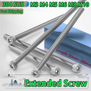 M3 M4 M5 M6 M8 M10 L 50-200mm 304 스테인리스 스틸 풀 투스 컵 헤드 육각 소켓 나사 연장 1-10개