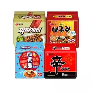 [NS홈쇼핑]농심 신라면 5입 + 짜파게티 5입 + 너구리 5입 + 배홍동 비빔면 4입e..[35936204]