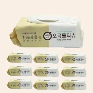 휴지 티슈 10팩 세정티슈 물휴지 캡형 청소티슈 100매 물티슈