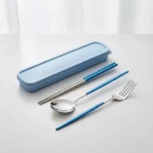 ( )위생적인 스텐 수저통 휴대용 커트러리 파우치 방수 보관케이스
