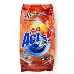 슈퍼 S1E2H2M6 Act-v 액티브 일반 드럼 겸용 세탁 가루 세제 3kg
