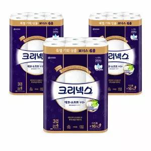 크리넥스 데코소프트 수딩플러스 3겹 25M 24+6롤 x3팩