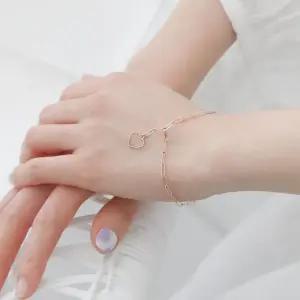 [룽스_62]하트 링 팔찌선물 펜던트 체인 금 팔찌 14K