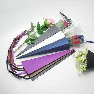 10/20pcs 색상 단일 장미 지우기 창 상자 꽃다발 꽃 포장지 선물 종이 가방 케이스 발렌타인 데이
