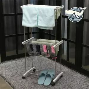 이동식 다용도 실내용 빨래건조대 2단 스텐 이동식