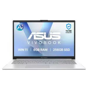 ASUS 비보북 Go 15 E1504FA-BQ5457W 15.6인치 노트북 AMD Ryzen 5 40 8GB 256GB 윈도우11홈 쿨실버 인강 업무용 사무용 서브