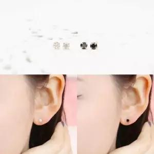 [룽스_62]14K 2mm 큐빅 금 귀걸이 2종 데일리귀걸이 택1