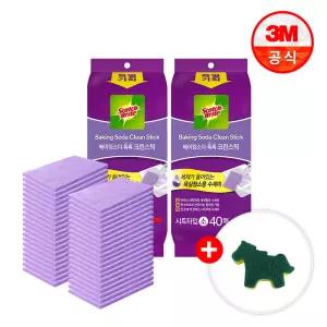 [최종 19,930원] 3M 욕실청소 크린스틱 시트타입 소형 40입x2개+말모양 수세미