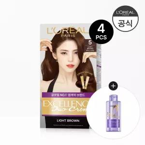 엑셀랑스 듀오크림 염색약 4개 (증)HA 샴푸 미니 80ml