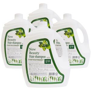 뉴뷰티 대용량 샴푸 4200ml x 4개 리필용 샤워 목욕 업소용