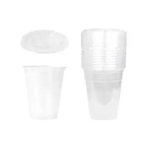 롯데 이라이프 테이크아웃컵 투명 350ml 뚜껑 컵 10P 세트