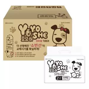 T멤버십 11% / 요요쉬 강아지 기저귀 여아, 2단계, 30매, 3개
