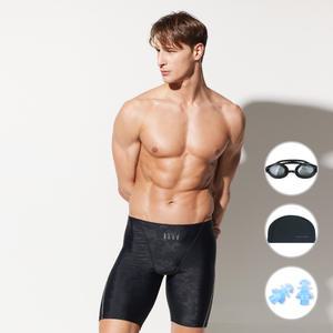 [4종세트] 베이직엘르 남성 패턴 5부 사각 불박 실내수영복 BEZ-W410K
