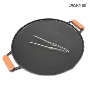 키친아트 금상첨화 티타늄코팅 인덕션가능 그리들 40cm (집게+손잡이포함) 구이팬 볶음팬