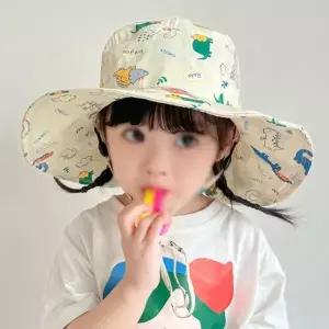 유아 아동 어린이 노란공룡호루라기 메쉬챙 봄 여름 가을 자외선차단 챙모자 돌돌이 머리띠 귀여운모