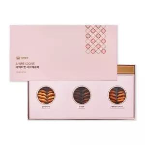 맛있는家 [신라명과]세가지맛 사브레쿠키 선물세트 1+1 쇼핑백 포함)