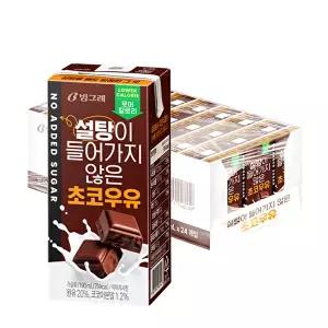 [빙그레]빙그레 설탕이 들어가지 않은 초코우유 190ml 24팩