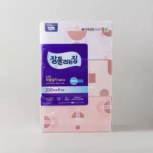 잘풀리는 집 소프트 리얼실키 미용티슈 220매 6입
