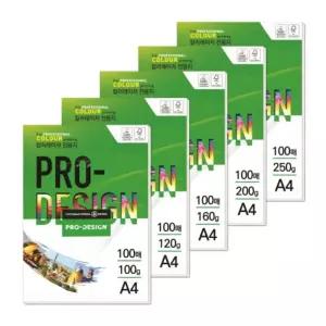 칼라레이저 전용지 Pro Design 160g A4 100매/인화지/레이저프린트/용지/컬러/레이저/레이저프린터/인쇄