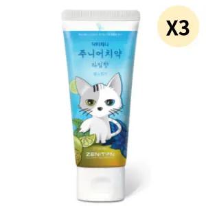 제니튼 어린이 청소년 불소 치약 라임향 60g X3개