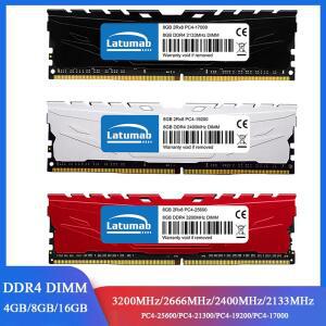 Latumab 게임용 데스크탑 메모리 DDR4 RAM 4GB 8GB 16GB 3200MHz 2400 2133 2666MHz 288 핀 PC4 25600 21300 19200 1 2V DIMM