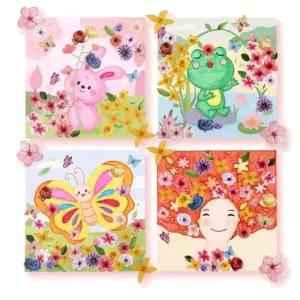 어린이 봄 도안 색칠 봄꽃스티커 꾸미기 그림 액자 DIY 5p 방과후미술 재밌는놀이 놀거리