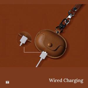 [보관 보호 호환용 악세사리]Bowers & Wilkins B&W Pi8 무선 이어 버드 용 고급 PU 가죽 케이스 스트랩 포