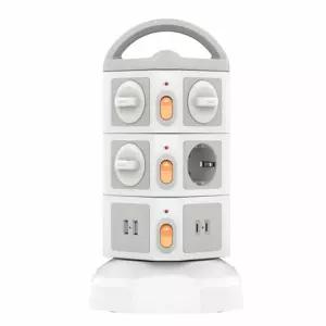 KC인증 USB 타워 멀티탭 10구 4000W 고용량 과부하차단 개별스위치 C타입충전 2m 5m 선택