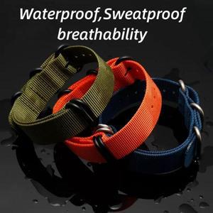 Smartwatch 시계 용 스트랩 블루 카키 그린 블랙 시계줄 링 버클 나토 나일론 캔버스 밴드 18/20/22mm 24mm