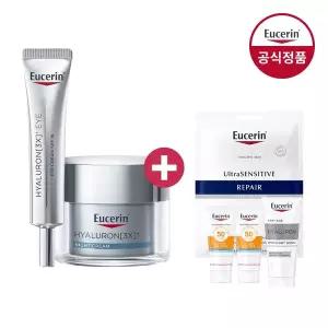 [유세린]하이알루론 3X 아이크림 15ml + 나이트크림 50ml [증정]마스크팩+에피셀린세럼 7ml+선프로텍트...