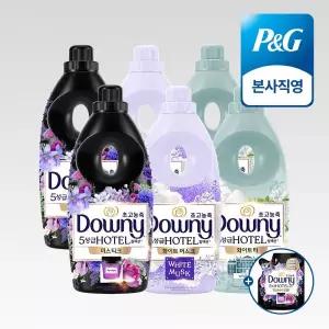 다우니 호텔 컬렉션 1L 초고농축 섬유유연제 패밀리팩 본품 6개미스티크 2 + 화이트티 화이트머스크 증정 2