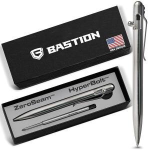 [미국배송] BASTION 럭셔리 슬림 볼트 액션 펜 고급 팁이 있는 내구성 EDC 학교 및 직장용 전문 볼펜 - 스테인리스
