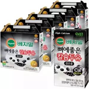 정식품 베지밀 뼈에좋은 칼슘 검은콩 두유 190ml 80팩 간식 화이트데이 만들기 생일 어린이집 학교