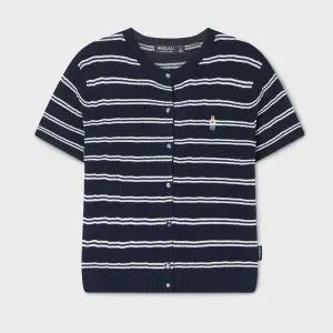[후아유](김해점)Steve R-neck Cable ShortSleeve Cardigan WHCKG2412F