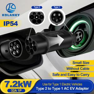 Kolanky Type2 To Type1 EV 용 IEC 전기 62196 충전 16A 변환기 커넥터 충전기 어댑터 32A J1772 자동차