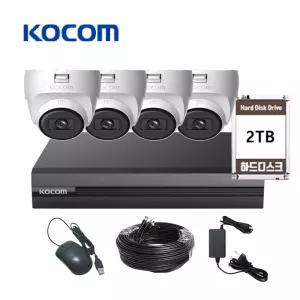 코콤 200만화소 CCTV 실내 돔 4대 자가설치 세트 매장 주택 농막 사업장 어린이집