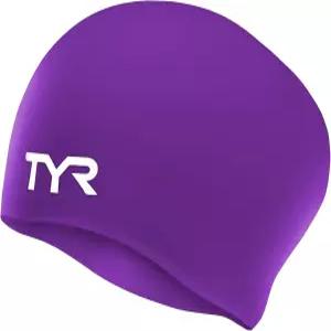 TYR 긴 머리 주름 없는 실리콘 수영 모자