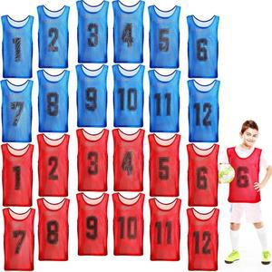 허시시 24개 유소년 피니스 축구 트레이닝 조끼 메쉬 리버서블 번호 유니폼