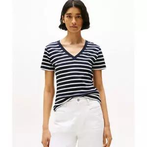 타미힐피거 TOMMY HILFIGER 슬림 브이넥 티셔츠 T22G1TTO051WT102C 398959