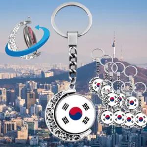 메탈 태극기 열쇠고리 10개 360도회전 애국 기념품 키링 키체인 3.5x10cm 22g