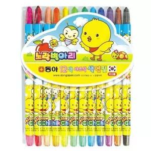 [골드스마일]동아 샤프식색연필 12색 돌돌이노랑병아리 (96개입) 미술학원