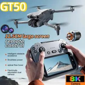 GT50 RC 드론 8K HD 항공 사진 원격 제어 항공기 듀얼 카메라 WIFI GPS 3면 장애물 회피 쿼드콥터