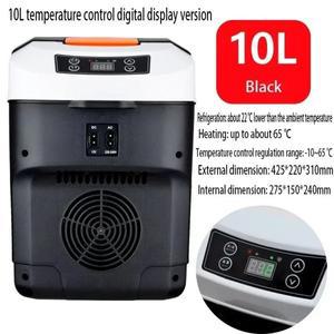 미국/EU 220-240V 10L 차량용/가정용 미니 냉장고, 12/24V 냉동/보온 기능, 식품 보관함