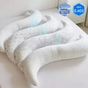 모두의홈 국산 휴비스 듀라론 냉감 바디필로우 정품 여름 임산부 S자형 아이스 쿨링 베개 쿠션