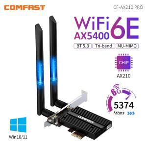 5374Mbps WiFi6E 인텔 AX210 PCIe 무선 네트워크 카드 2.4G/5G/6GHz 6e 어댑터 802.11ax/ac 블루투스 5.3 W