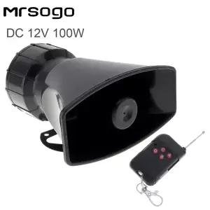 호환  100W 7가지 소리 12V 자동차 사이렌 차량용 경적 자동차 트럭 용 리모컨 포함 경고 사이렌 스피커 앰