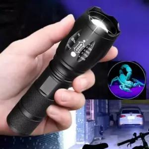 공구팜 울브스 손전등 퍼플 줌 UV 화이트 LED 야외활동 작업 낚시 과학실 아웃도어 위조지폐