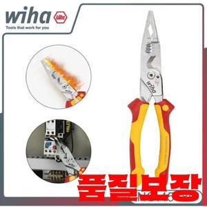 WIHA 45489 전기공 플라이어 8-in-1 다기능 절연 스트리핑 핸들 디자인 포함) 쉬운 작동