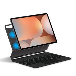 삼성 갤럭시 탭 S10 Plus / S9FE S8 S7 FE 12.4' 이지셋 매직 플로팅 캔틸레버 스탠드 7가지 색상 백라이트 내장 트랙패드 블랙
